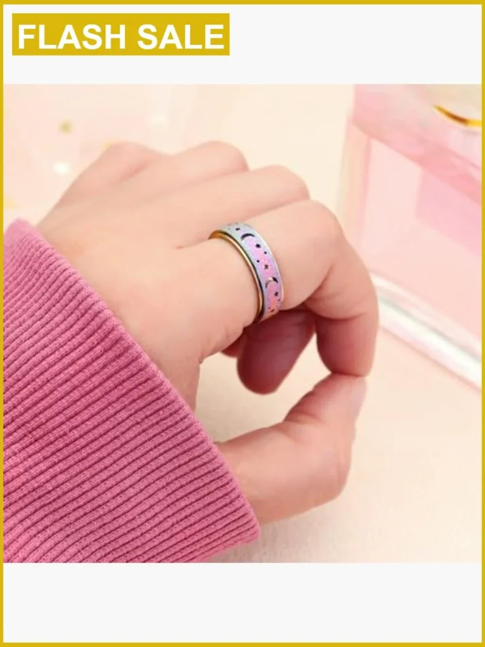 Stainless Steel Spinner Ring for Stress Relief Fidget Toy